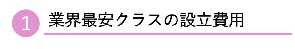 1.業界最安クラスの会社設立費用